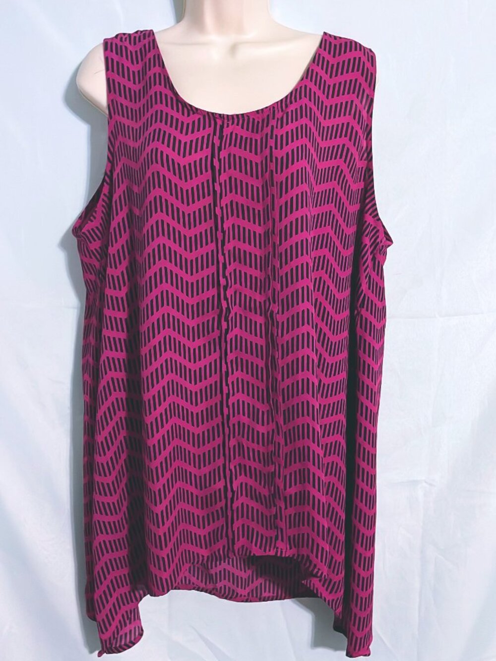 GNW Purple & Black Sleeveless Top Size 1X